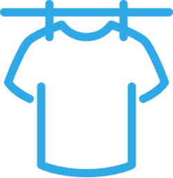 illustration of a t-shirt on a clothes line